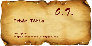 Orbán Tóbia névjegykártya